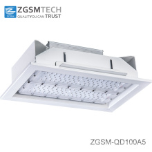 100W LED Recessed Light for Gas Station and Warehouse